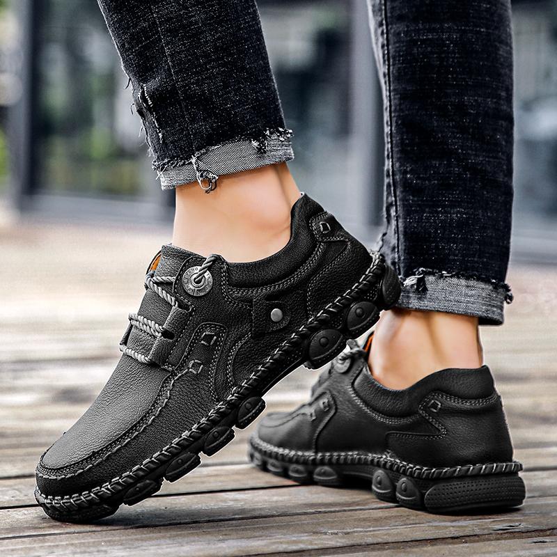 Men's Casual Leather Shoes Handmade Leather Loafers Loafer Shoes Men Large Size Shoes 38-48