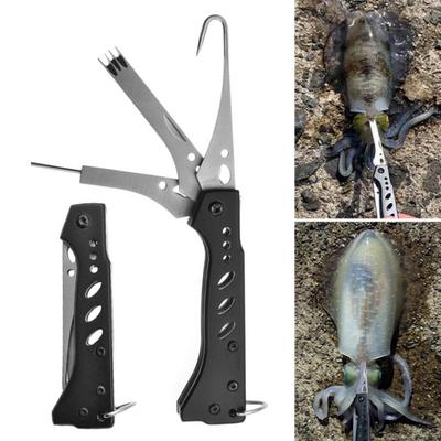 Multi-function Squid Cutter Tool Heavy Duty Stainless Steel Blade Portable Metal Folding Inkfish