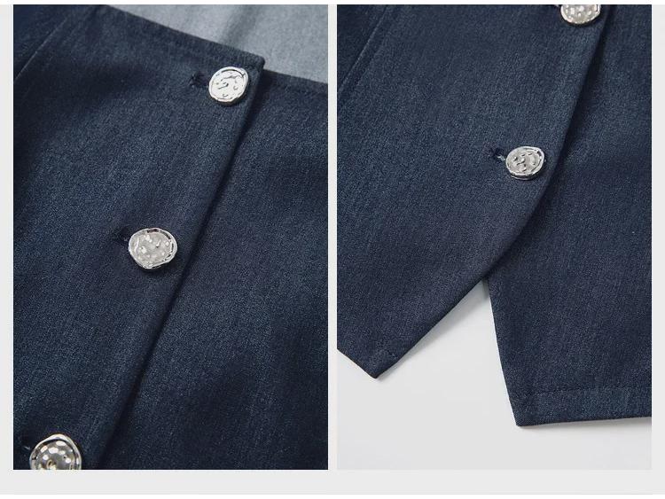 [In Stock] Plus Size Women's Retro Denim-Look Top & Wide-Leg Pants Summer Slimming Set 6160
