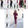 Women's 2 Pcs/set Tracksuits Comfy Striped Loungewear With O-neck And Drawstring