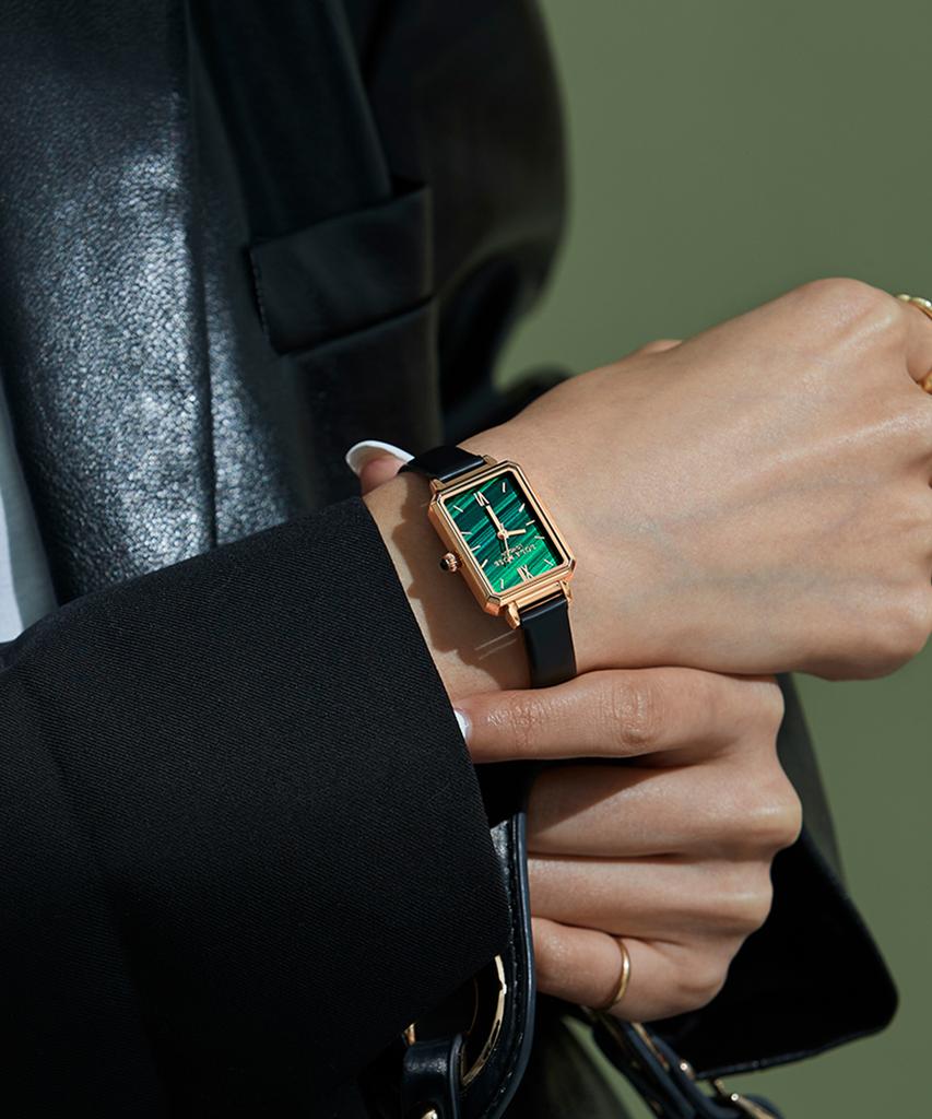 Lollalojeu Ms Lola Malachite Textured Leather Strap Women'S Watch