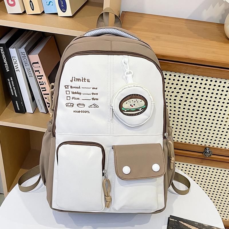 

Korean Version of High School Students Junior High School Students Large Capacity Contrast Color Backpacks Travel Backpacks