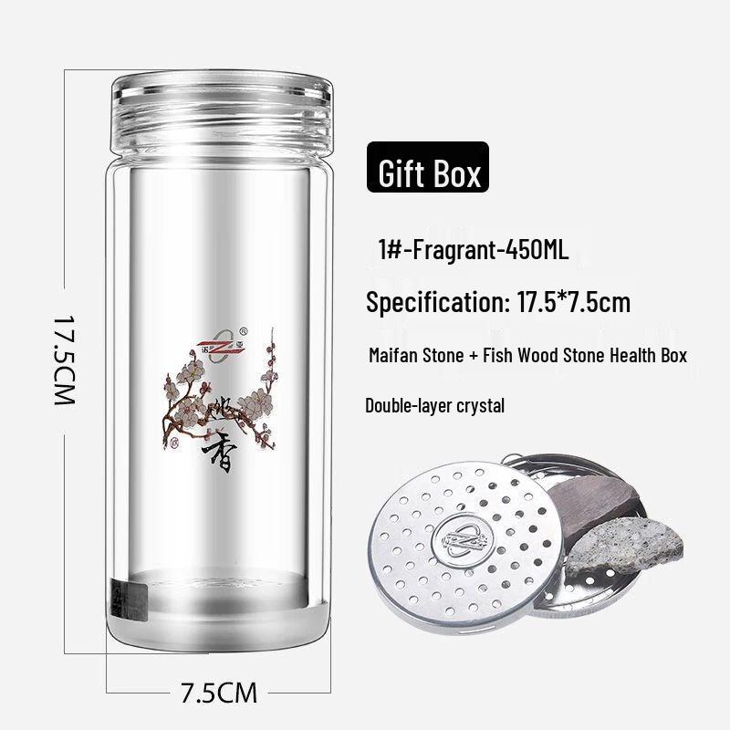 Noah Portable Double-Layer Glass Tea Cup with Lid