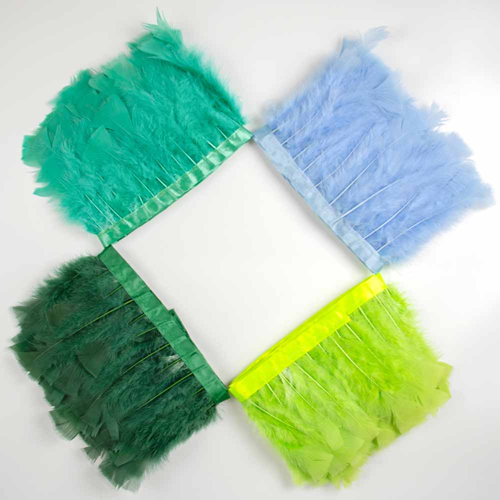 10-15cm Green Turkey Feather Trim Ribbon Fringe For Crafts Wedding Dress Decor Sewing Accessories Plumas 1Meter Long