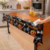 Spooky Tablecloth Happy Halloween Disposable Tablecloth, Pumpkin Ghost Skeleton Waterproof Festive Table Cover for Kitchen Dining Room, Party Supplies