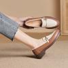 Color Matching Women's Soft Leather, Light Mouth, One-pedal Single Shoes, Small Leather Shoes Women