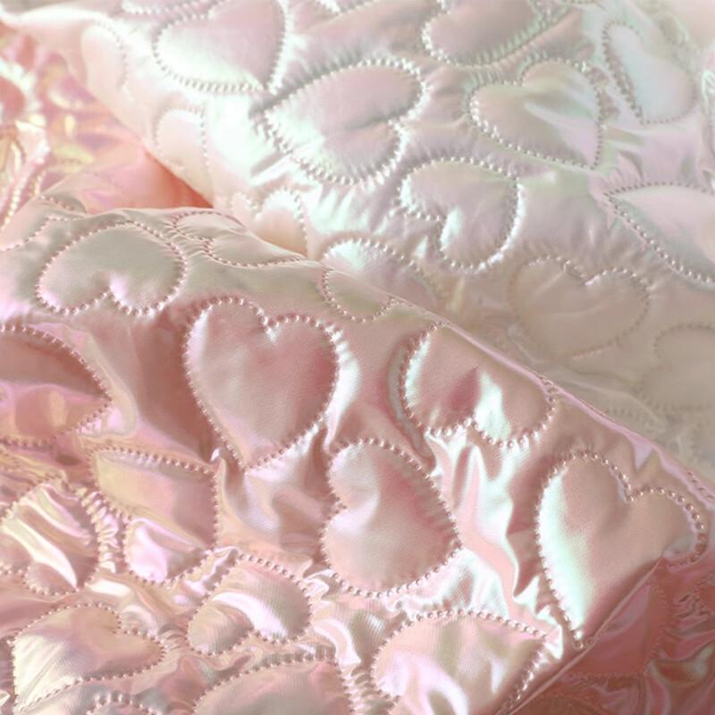Candy-colored Waterproof Embossing Fabric Heart-shaped Stitched Cotton Fabric for DIY Handmade Bags Sewing Clothing
