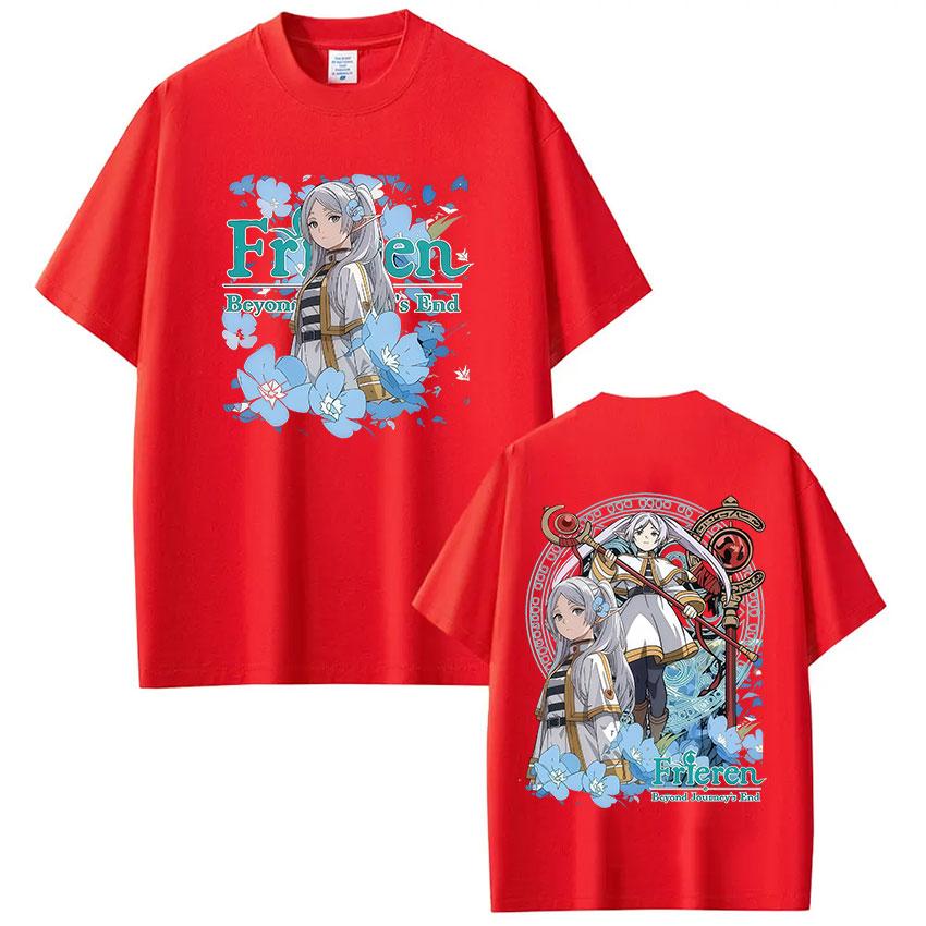 Anime Frieren Beyond Journeys End Frieren Graphic T Shirt Men Women Clothing Summer High Quality Cotton Short Sleeve Tshirt