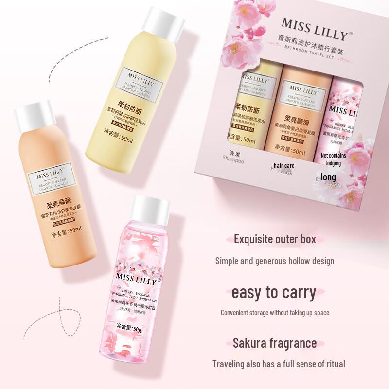 Miss Lilly Hair & Body Wash Travel Set (3x50g)