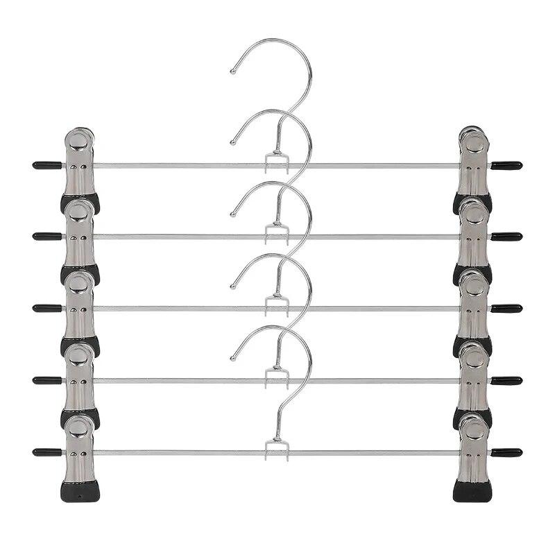 

5 шт. Металлические вешалки для брюк, ветрозащитные, многоцелевые вешалки для юбок для сушки одежды, зажим для брюк для гардероба, нескользящая вешалка для одежды