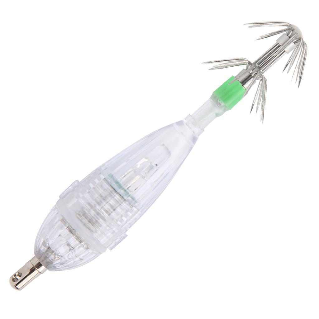 Fishing LED Lure Light Squid Shape White Light Color Bait Underwater Lure Lamp with Hook