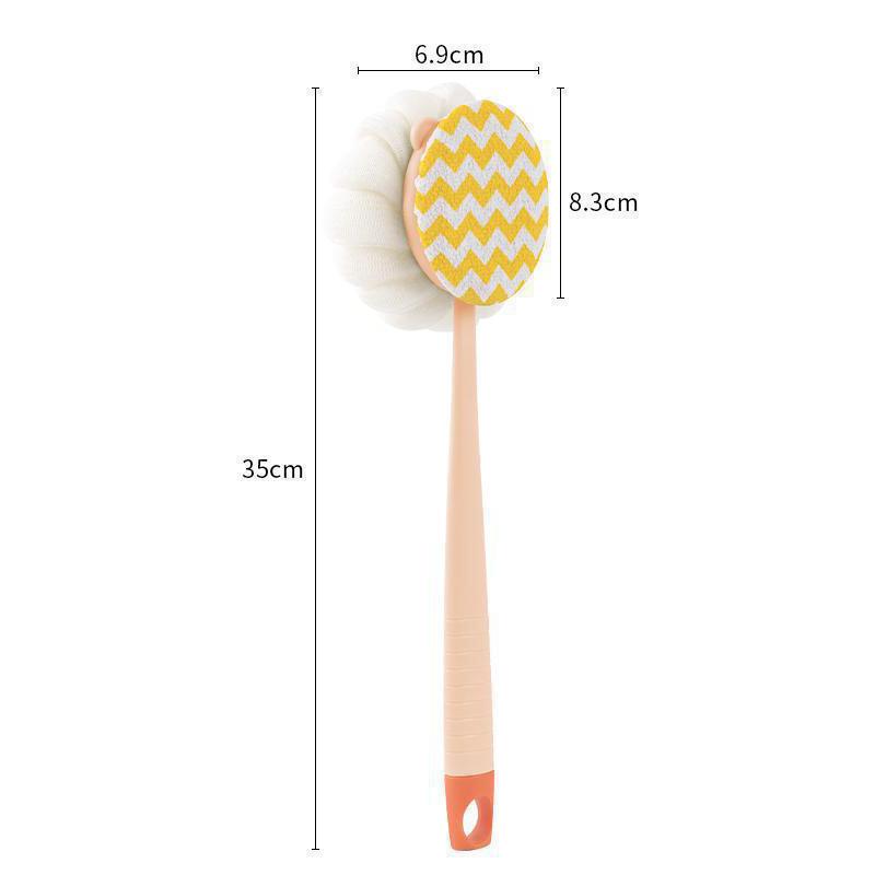 Double Sided Scrubbing Tool Bath Brush Long Handle Soft Fur Bath Brush Detachable Scrubbing Towel Strong Back Rubbing