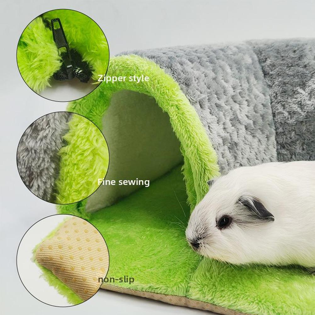 Warm Guinea Pig Hideout Tunnel Bed Soft Removable Guinea Pig Tunnels And Tubes for Cage Cat Kitten Guinea Pig Hides Fleece House