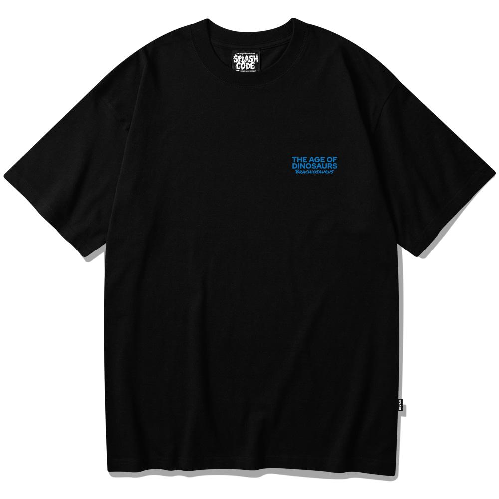 Seupeullaesikodeu Black Short Sleeve T-Shirt - Brachiosaurus