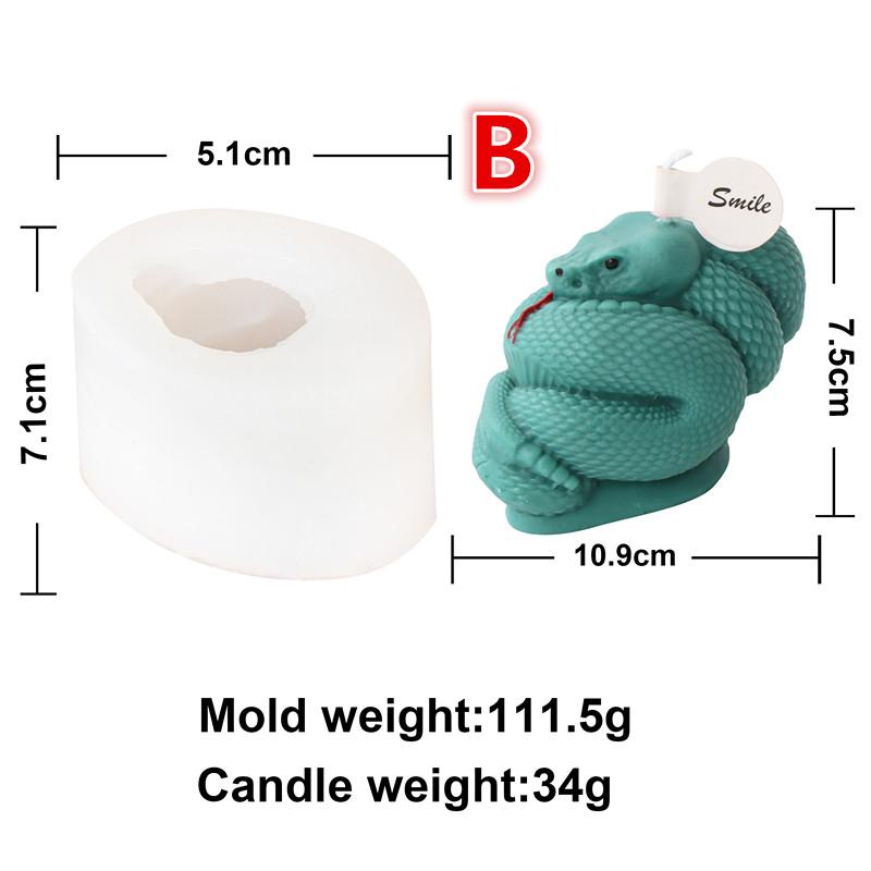 

3D Snake Silicone Mold Making Aromatherapy Candle DIY Cobra Silicone Eggshell Dragon Resin Ceramic Clay Mould Home Craft Decor