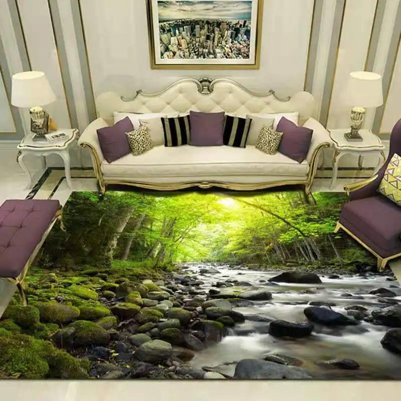 Forest Natural Landscape Carpet Floor Mat Home Decoration Living Room Luxury Lake Non-Slip Bedroom Bedside Table Area Carpets