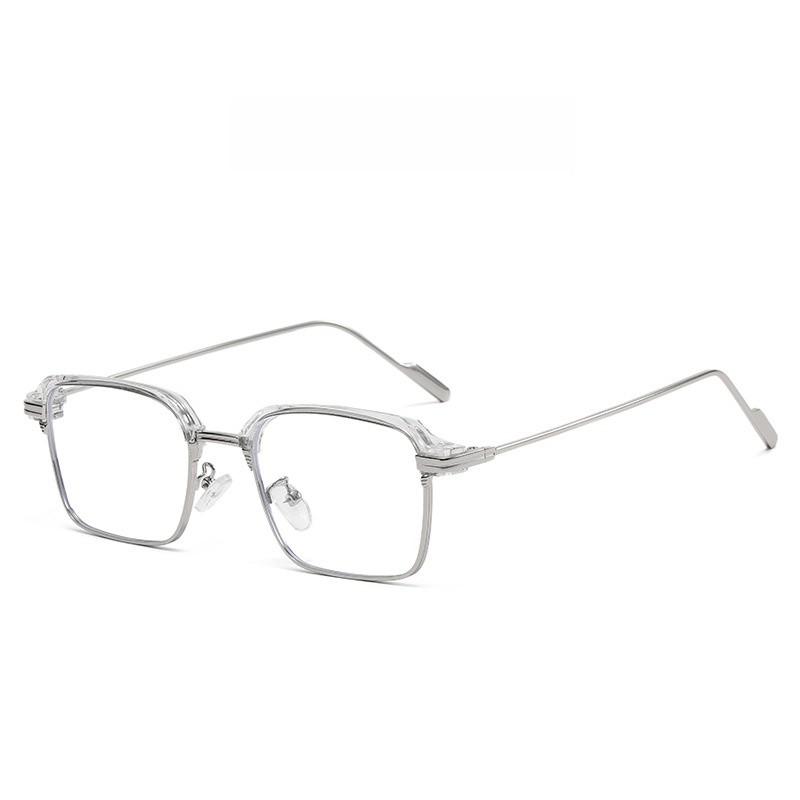 Modern Clear Blue Light Glasses With Metal Frame For Home Office And Commuting Use