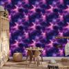 Watercolor Galaxy Wallpaper In Violet, Indigo and Navy Blue 50x1000