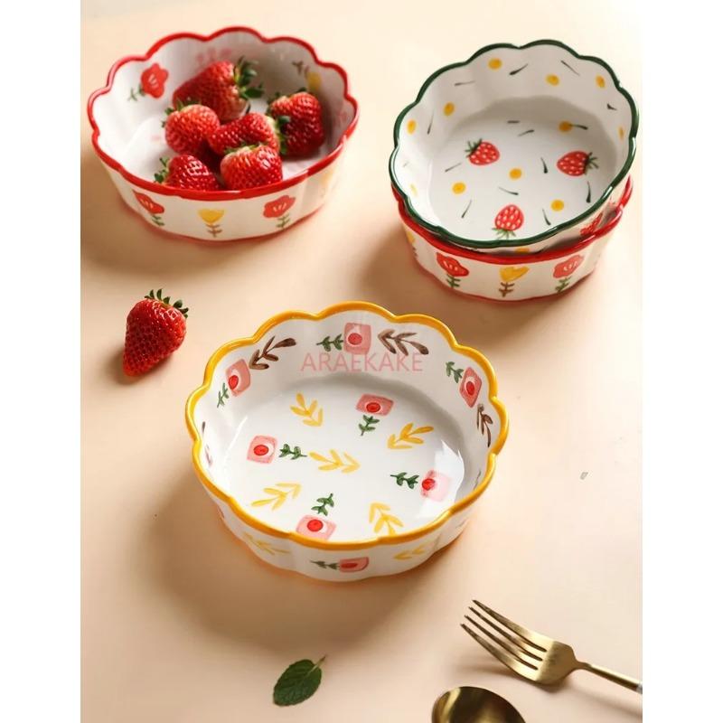 6-inch Baking Bowl, Steaming Egg Bowl, Tableware, Ceramic Bowl, Household Oat Fruit Salad Plate