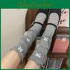 Spring Summer Butterfly Embroidered Cotton Kneehigh Socks For Women With Frictionresistant Feature
