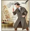 Halloween Male Costume Sherlock Holmes Vintage Plaid Trench Coat Stage Performance