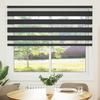 VidaXL Store Zèbre Noir 155x100 Cm Largeur Du Tissu 150,9 Cm Polyester, Store Enrouleur Zébré, Store Zébré Pour Fenêtre, 4014220