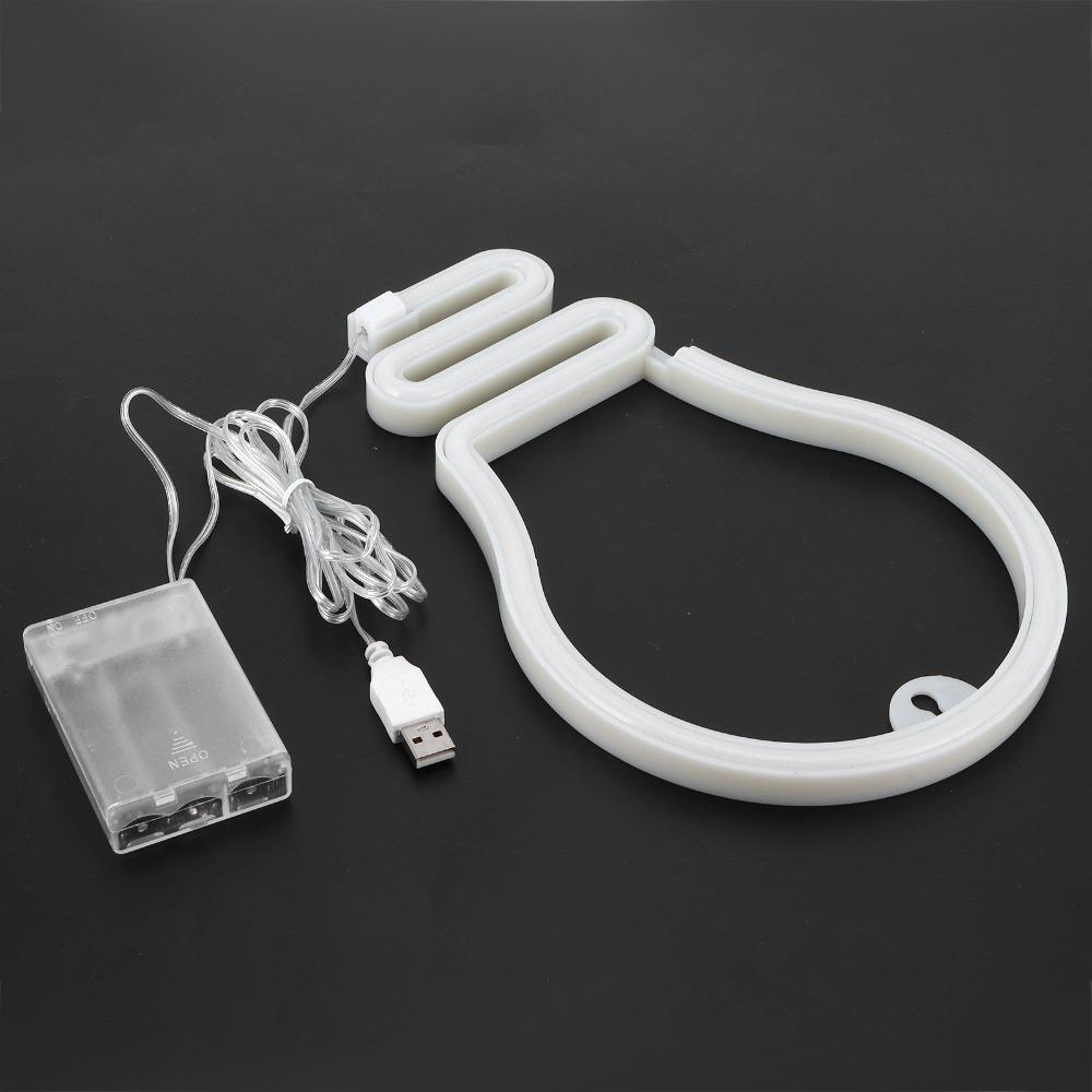 USB or Battery Powered Neon Sign Bulb Shape LED Sign Colorful Neon Wall Light  Room Decor