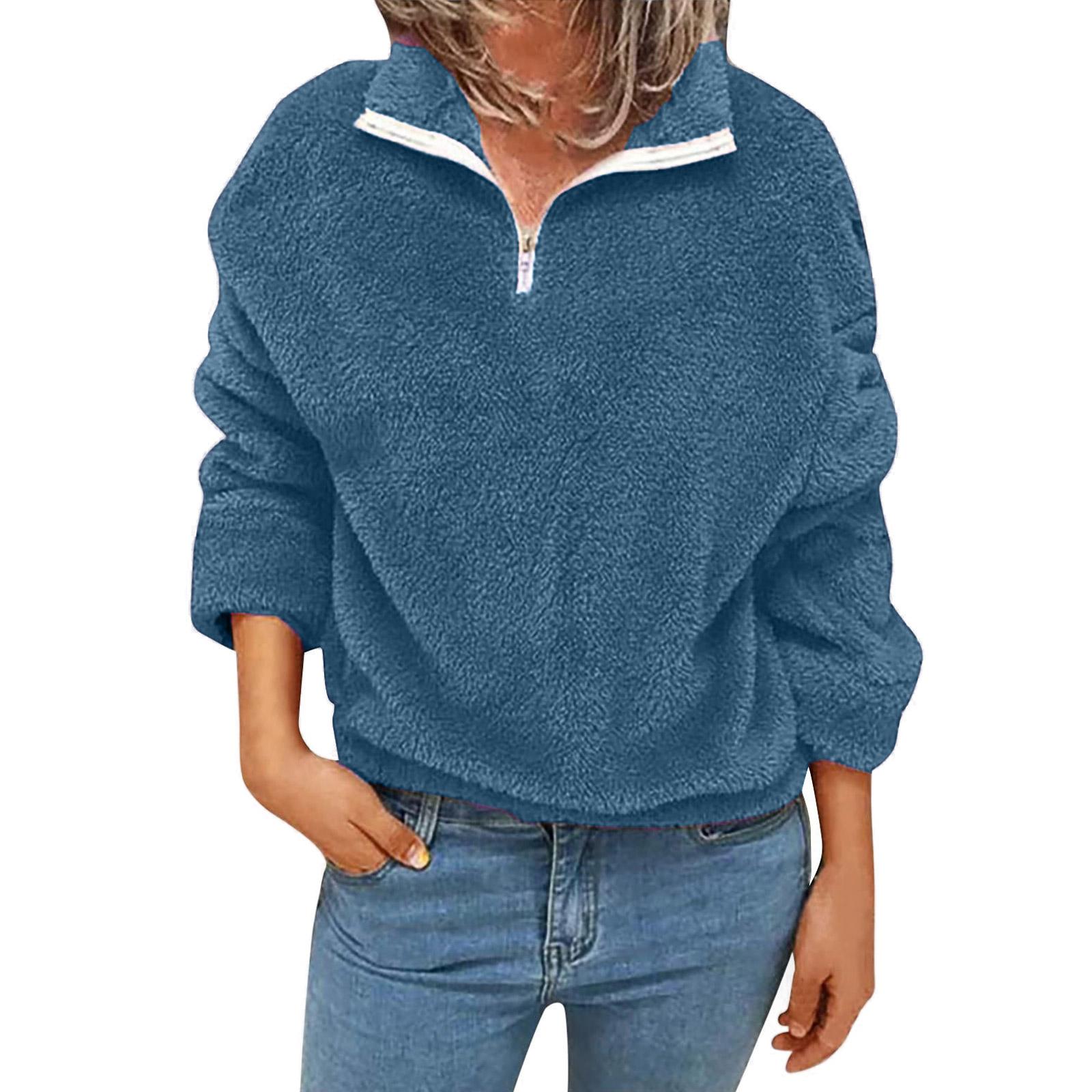 Модный женский повседневный свободный свитшот плюс бархатный двухсторонний флисовый топ S