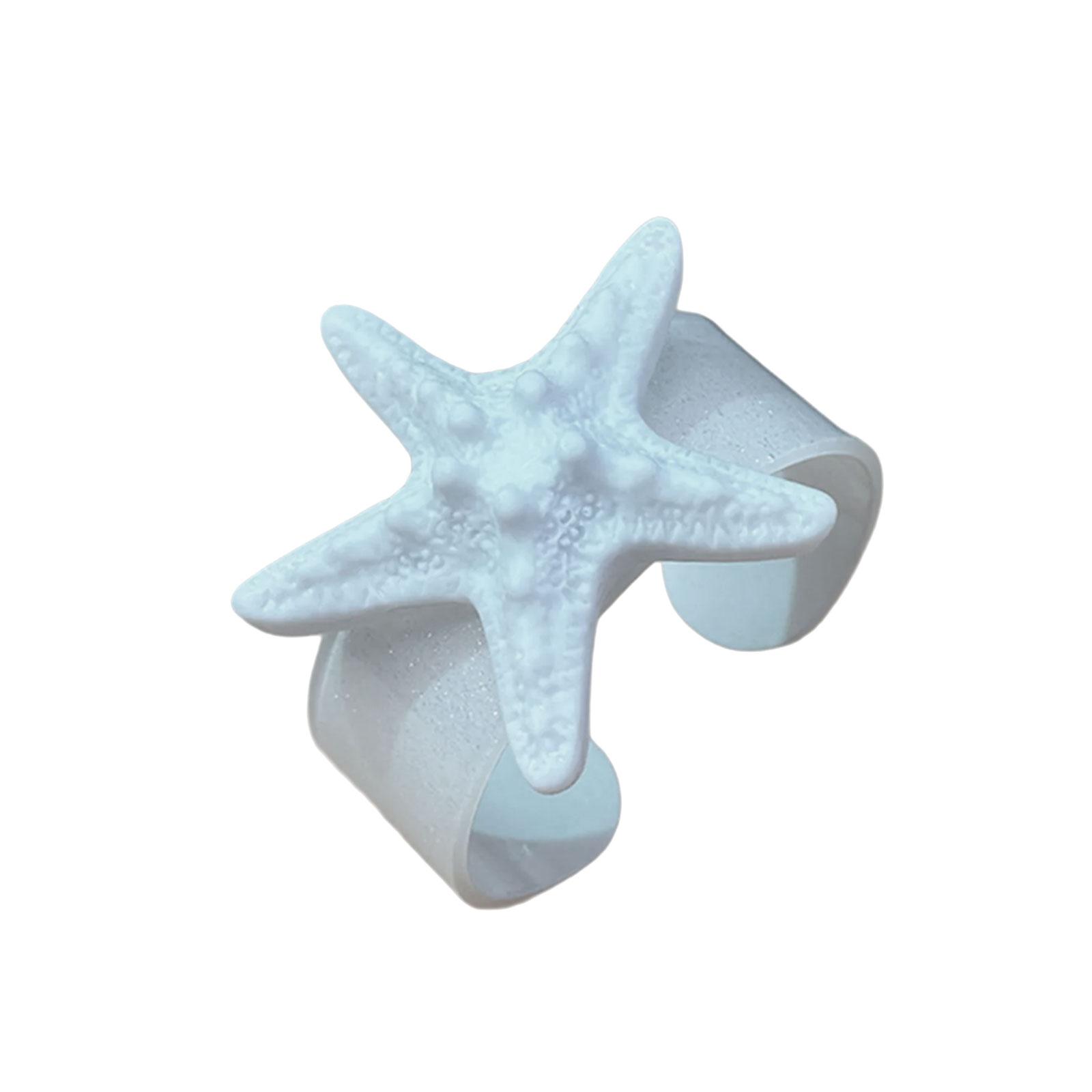 

Портативный браслет из смолы с морской звездой и прибрежными узорами, идеально подходящий для пляжного отдыха и повседневной носки белый