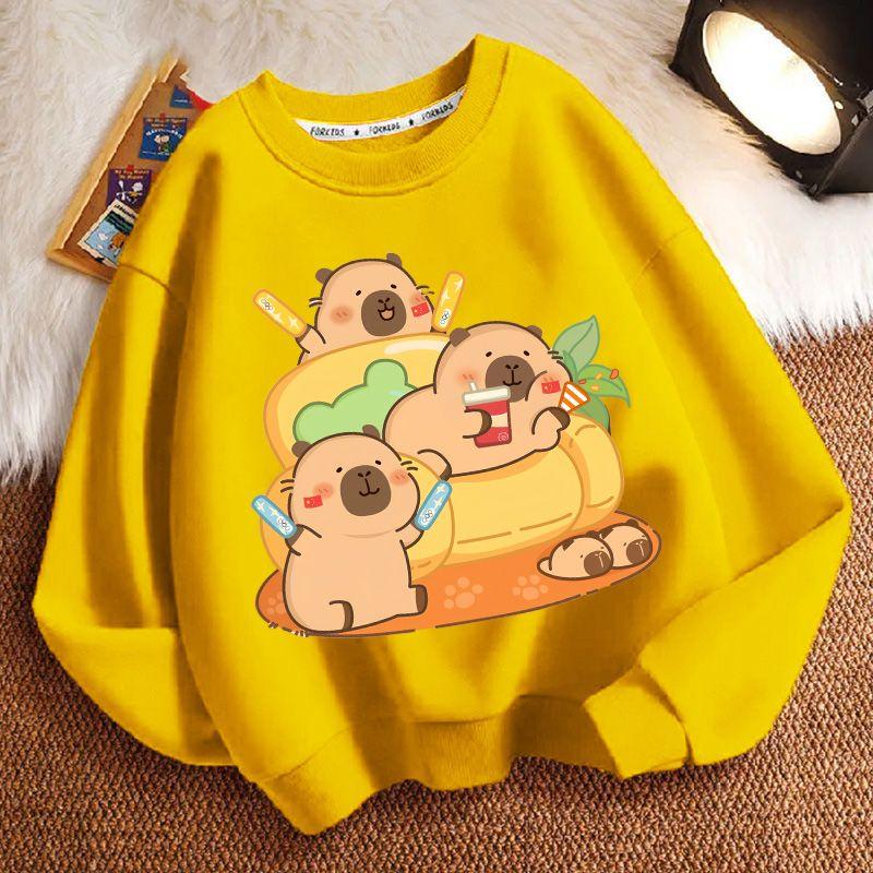 Children's Fashion Capibara Hoodies, Spring and Autumn Boys' and Girls' Casual Hoodies