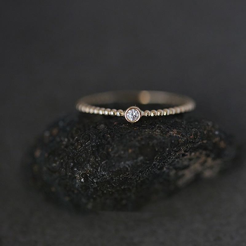 Bague Ouverte Coréenne Élégante en Argent 925 Blanc - Bague de Phalange Rose Empilable de Luxe Léger pour Femme