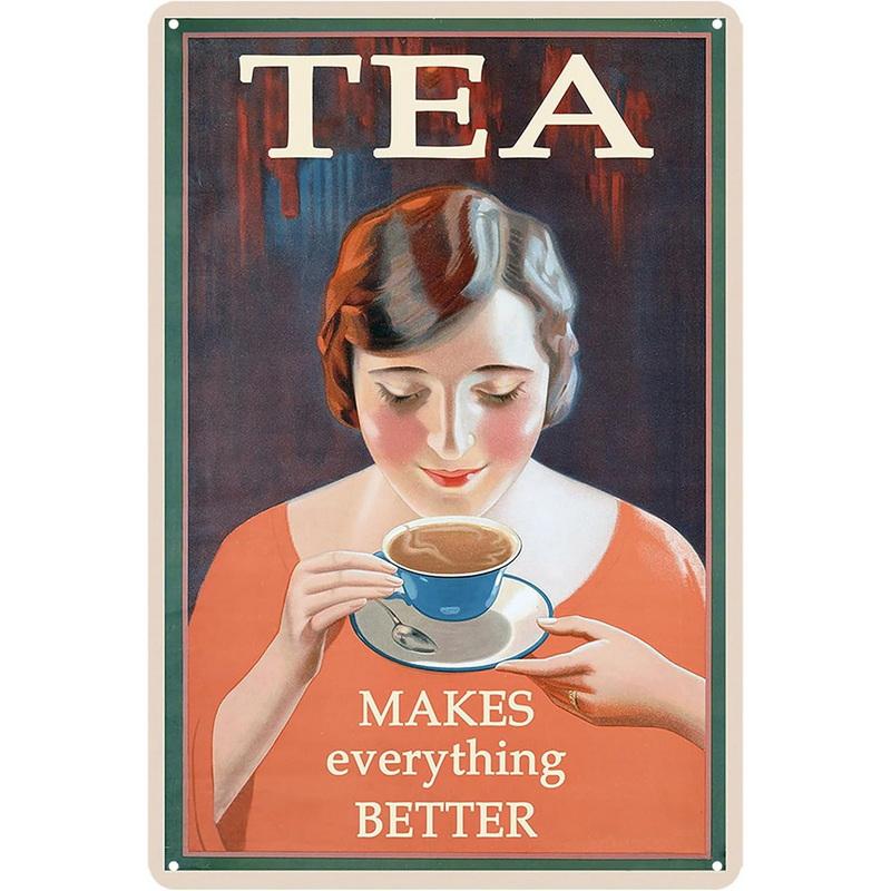 Blechschilder Kaffeebier Tee Wanddekoration Vintage Kunstposter Eisenmalerei für Man Cave Heimcafé Gartenclub B