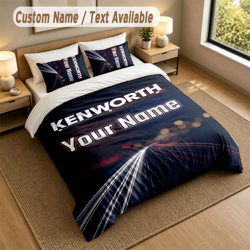 Bedding Set 1 Duvet Cover 2 Pillowcases Kenworth Print Soft Bed Linen Bedroom Decor