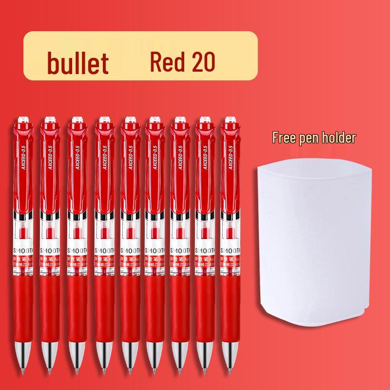 Student Special Red Gel Pen: Push-Type Correcting Pen for Homework & Signatures