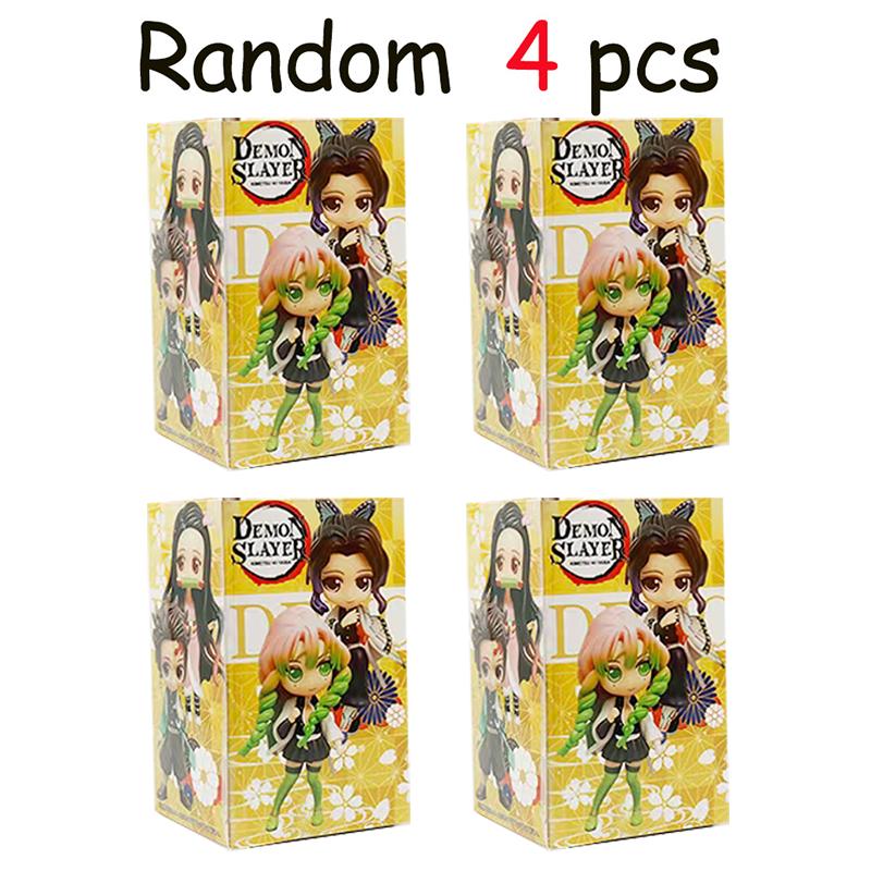 8pcs Anime Demon Slayer blind box Tanjiro Kamado Nezuko cartoon figure PVC model ornament child Christmas Halloween gift