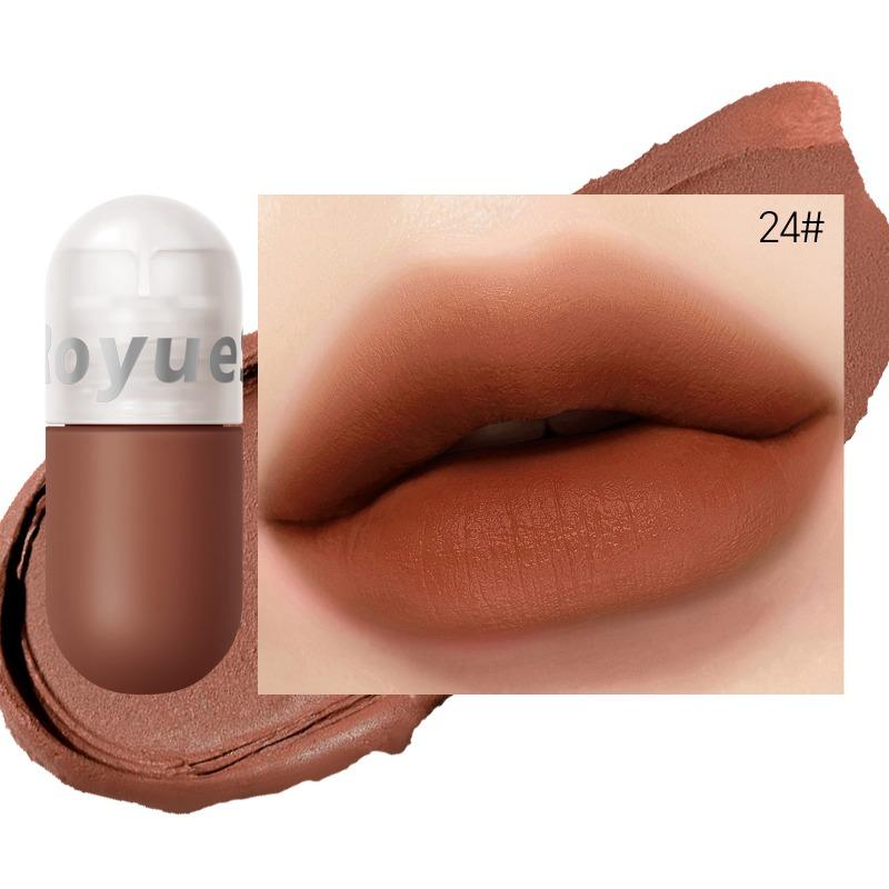 

24 цветных капсулы, мини-глазурь для губ, долговечная, не выцветающая, водонепроницаемый, увлажняющий, увлажняющий крем для губ, грязь для губ, мед 9g/0.32oz