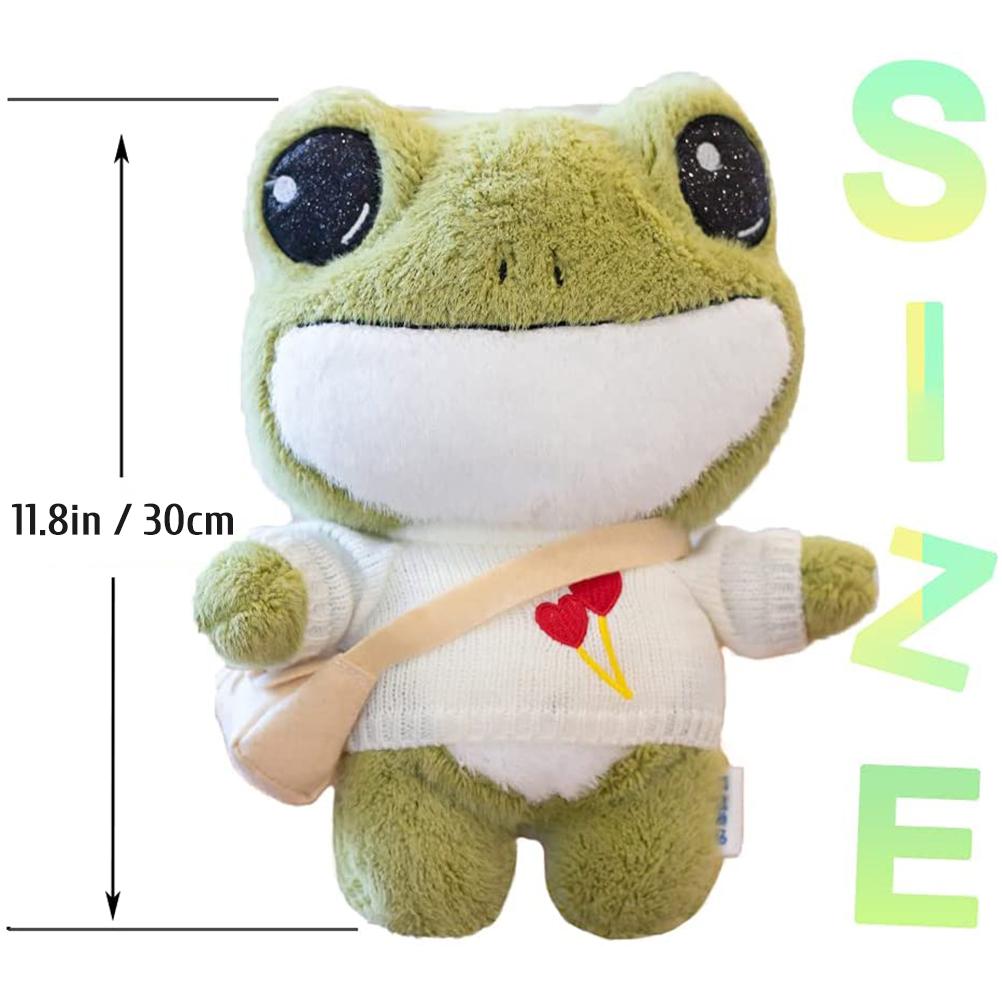 11.8 IN Frog Plush Toys Cute Plush Stuffed Doll Toy Cartoon Animal Toy Gift for Children Girls Friends