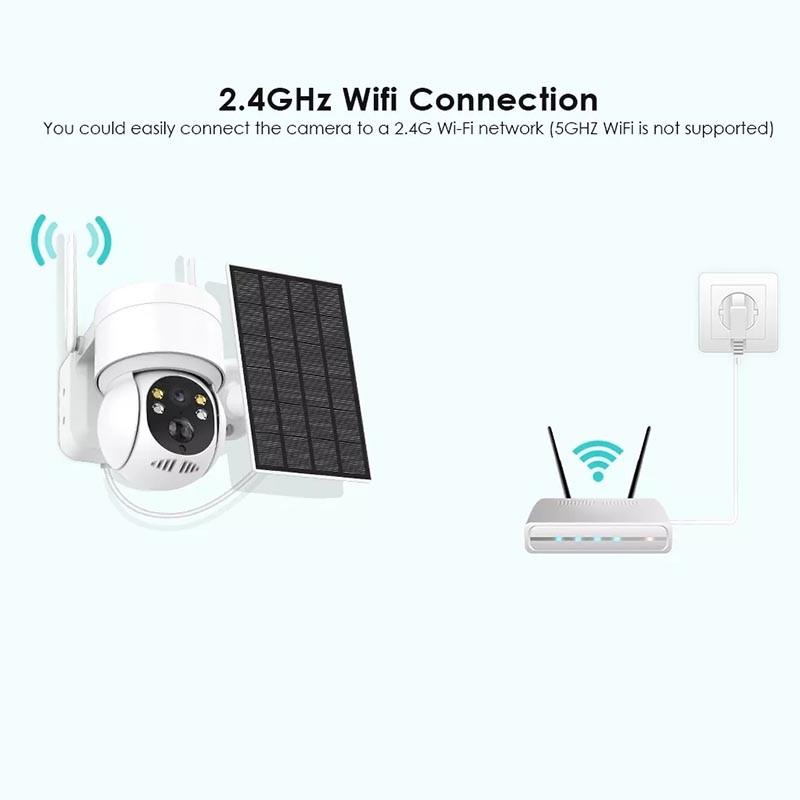 1080P 400/200W Outdoor-Sicherheits-Solarkamera 2MP Panorama-PTZ-Kamera Zwei-Wege-Audio PIR-Bewegungssensor Netcam