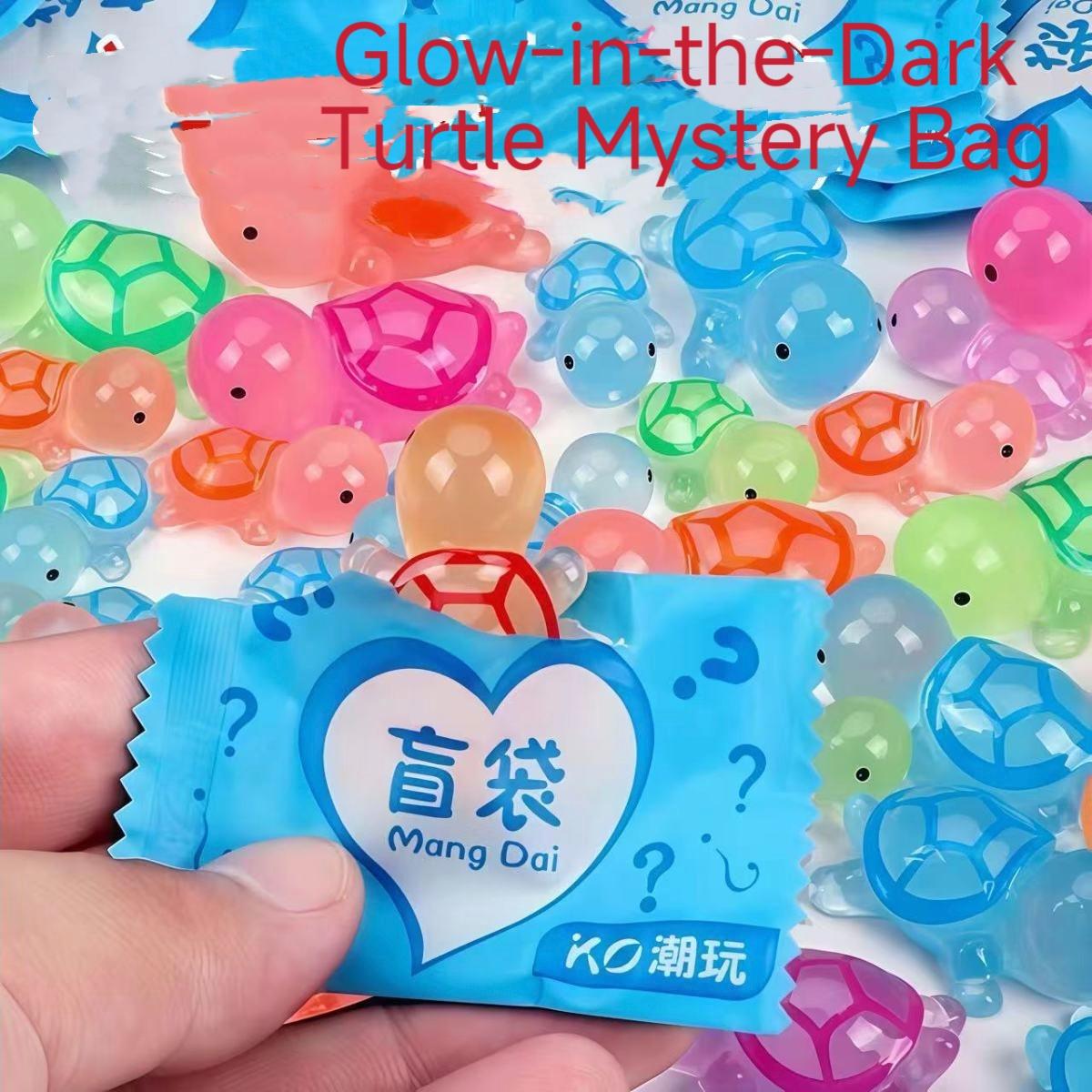 Glow Turtle Resin Blind Bag, Mini Luminous Figurine, Party Gift About 3.2cm 10 packs