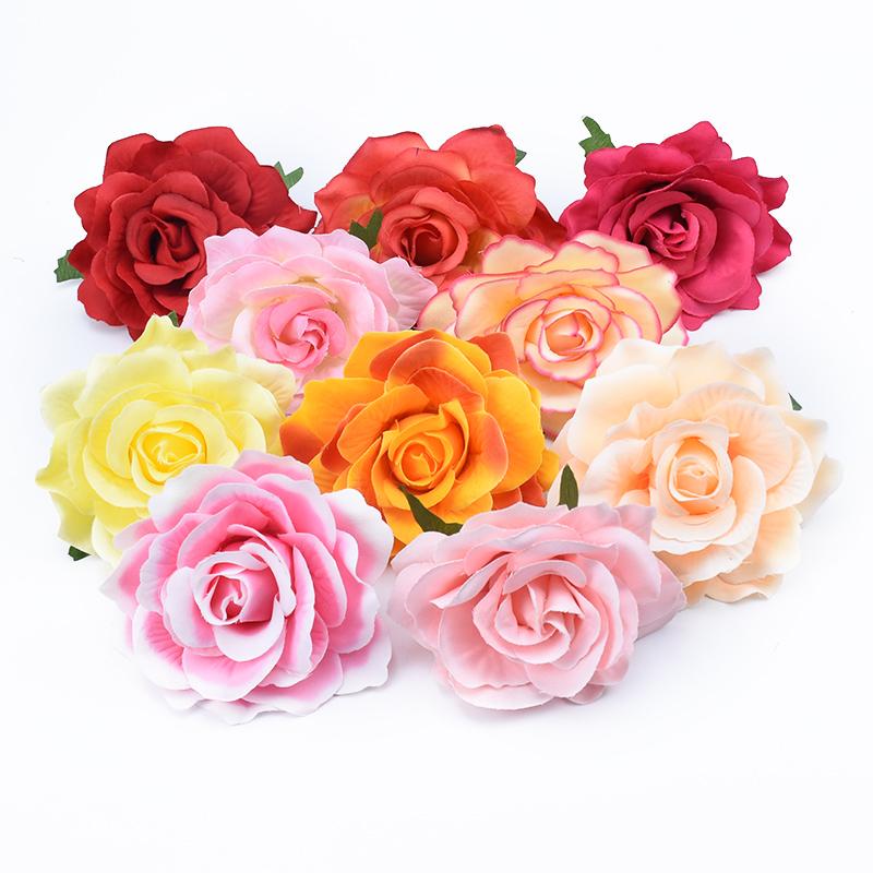 100pcs Artificial Flower Silk Rose Head Wedding bridal bouquet Brooch Wreaths Christmas Home garden Diy Gift Decoration Hot sale