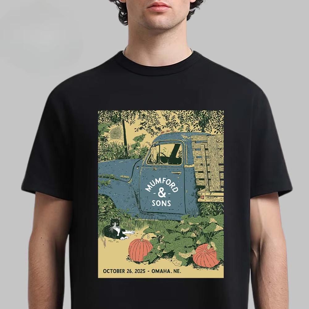 Mumford Sons 2025 North America Tour Show Logo Graphic Tee Folk Streetwear Casual Unisex Short Sleeve Top