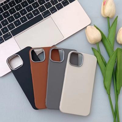 Einfarbiges Leder Softshell iPhone High-End Lederhülle Geeignet für Apple 16 Handyhülle 15 Schutzhülle 14promax
