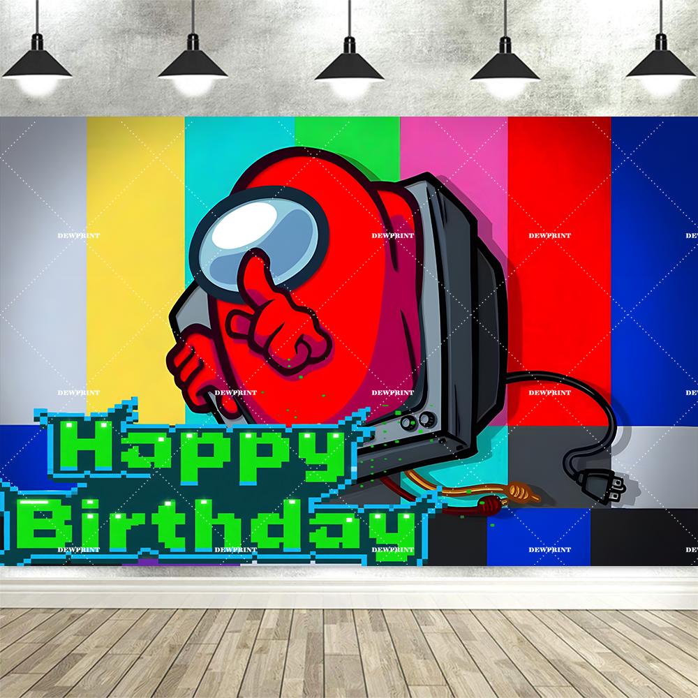 Dewprint Space Social Deduction Game Cartoon Among U Background Kid Birthday Party Decor Supplies Banner Photo Shoot Backdrops633