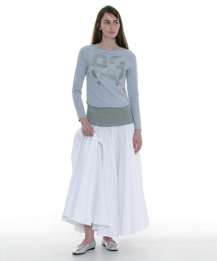 Partimento Woman Voluminous Flare Maxi Skirt_White