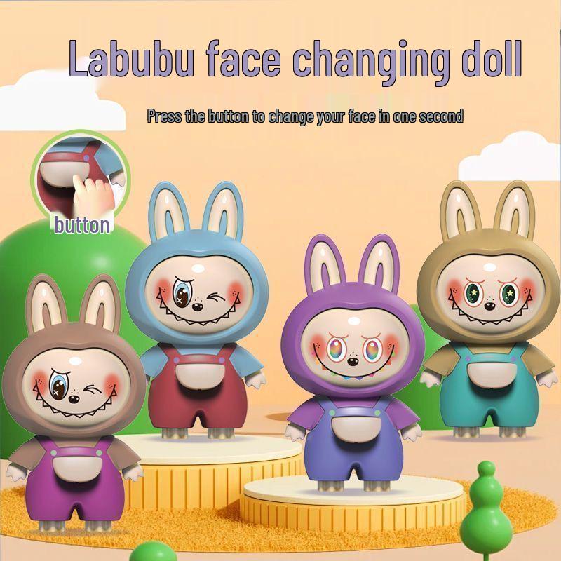 Face-Changing Cartoon Plush Keychain: 3D Bag Charm Gift