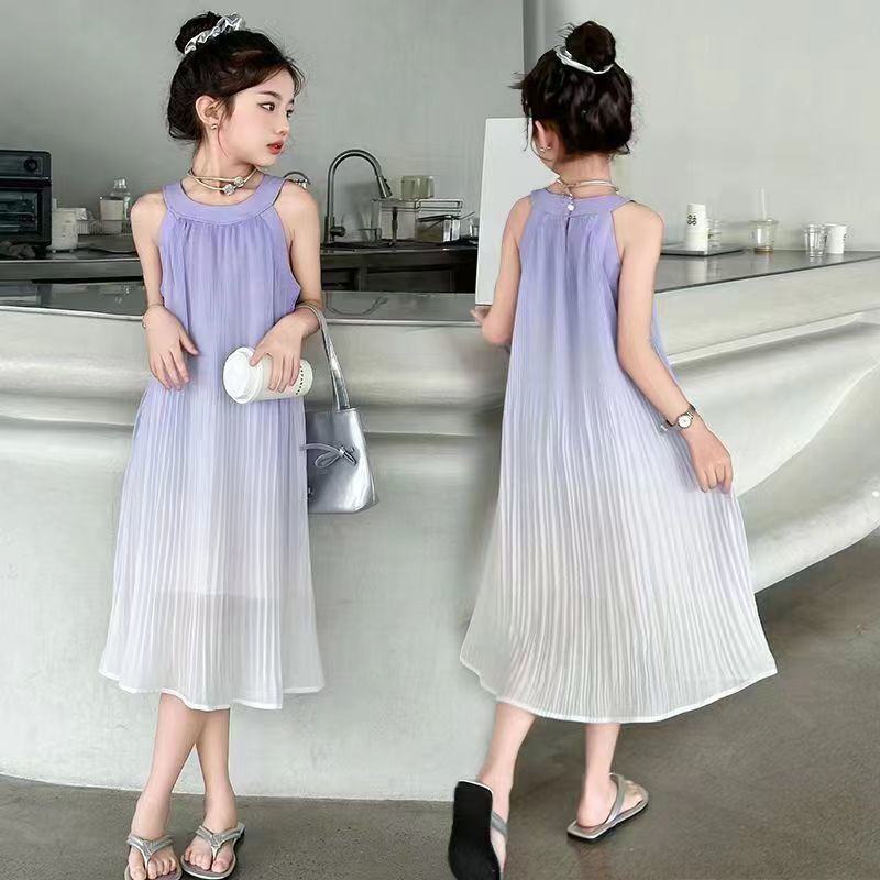 Girls' Summer Dress Beach Dress Girls' Children's Gradient Summer Dress
