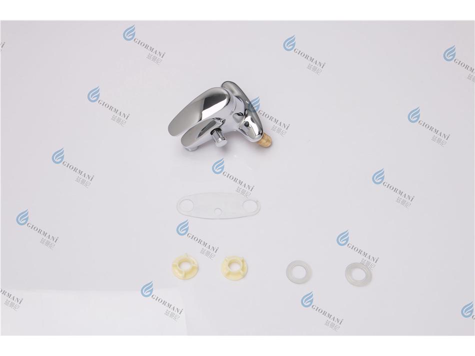 Dual-Use Copper Faucet with Dual Handles and Shower Head for Hot and Cold Basin