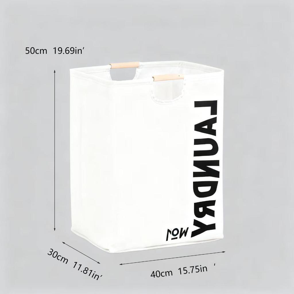 Foldable Cotton & Linen Laundry Basket with Large Capacity for Clothes and Toy Storage - Handheld Bathroom Hamper.