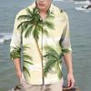 Men's Fashion Long Sleeve Printed Casual T Shirt Button Regular Fit Shirt Top