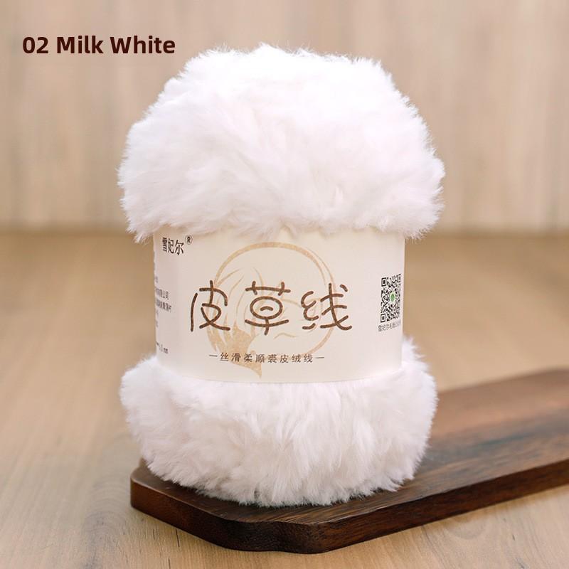 Hand Knitted Fur Yarn Long Hair Hat Scarf DIY Wool Yarn Simulation Fur Crt Material Autumn Faion Accories